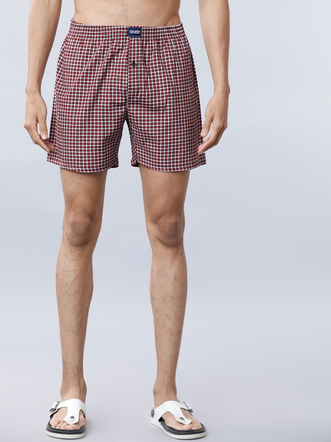 

HIGHLANDER Men Red Checked Boxers HLBS000006