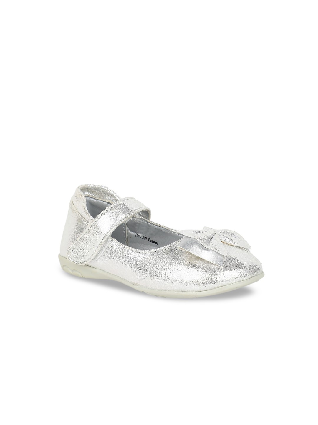 

Bubblegummers Girls Silver-Toned Solid PU Ballerinas