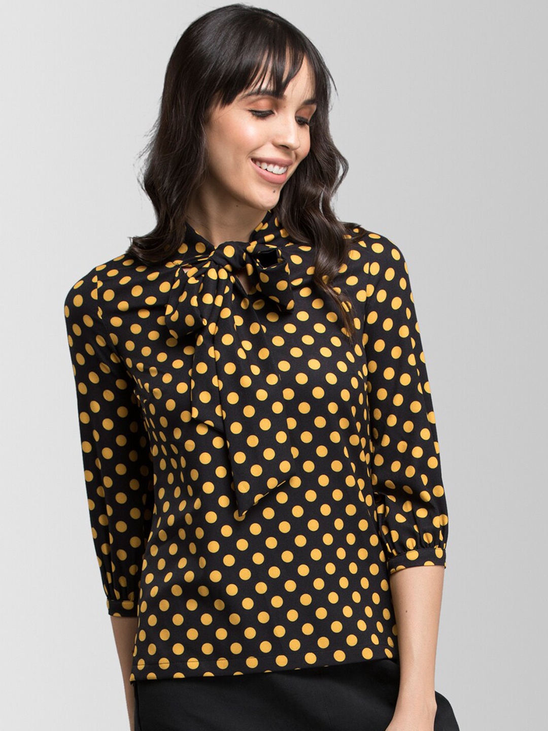 

FableStreet Women Black Printed Top
