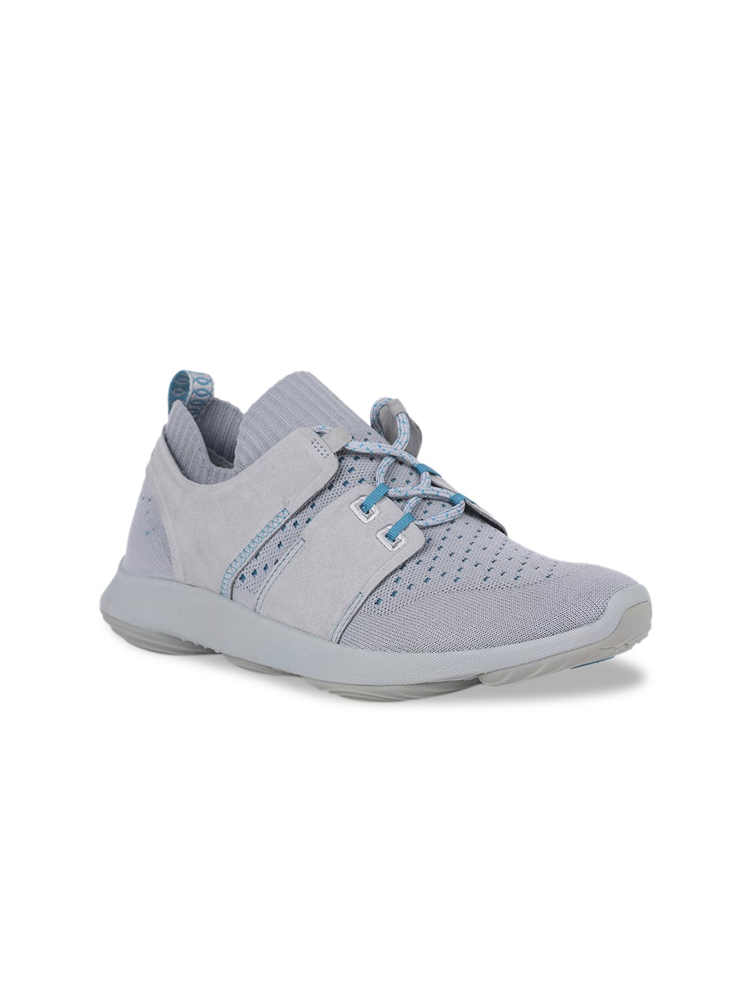 

Hush Puppies Women Grey Woven Design Textile Mid-Top Sneakers