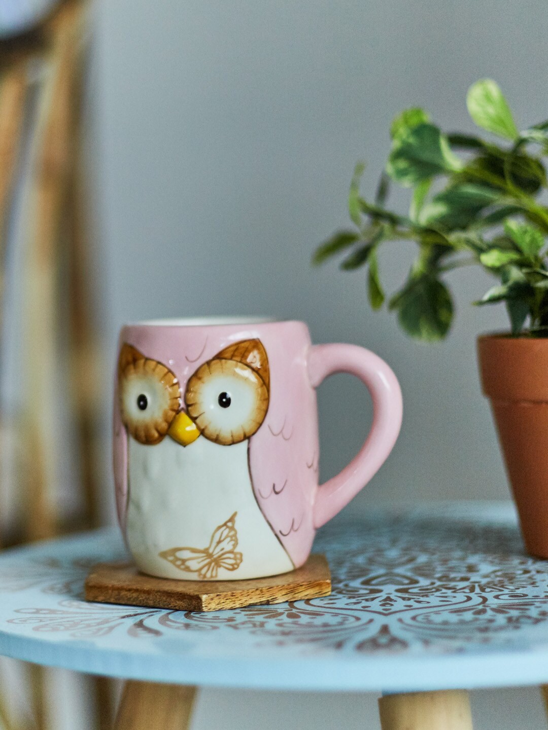 

Chumbak Pink Printed Wide Awake Owl Mug