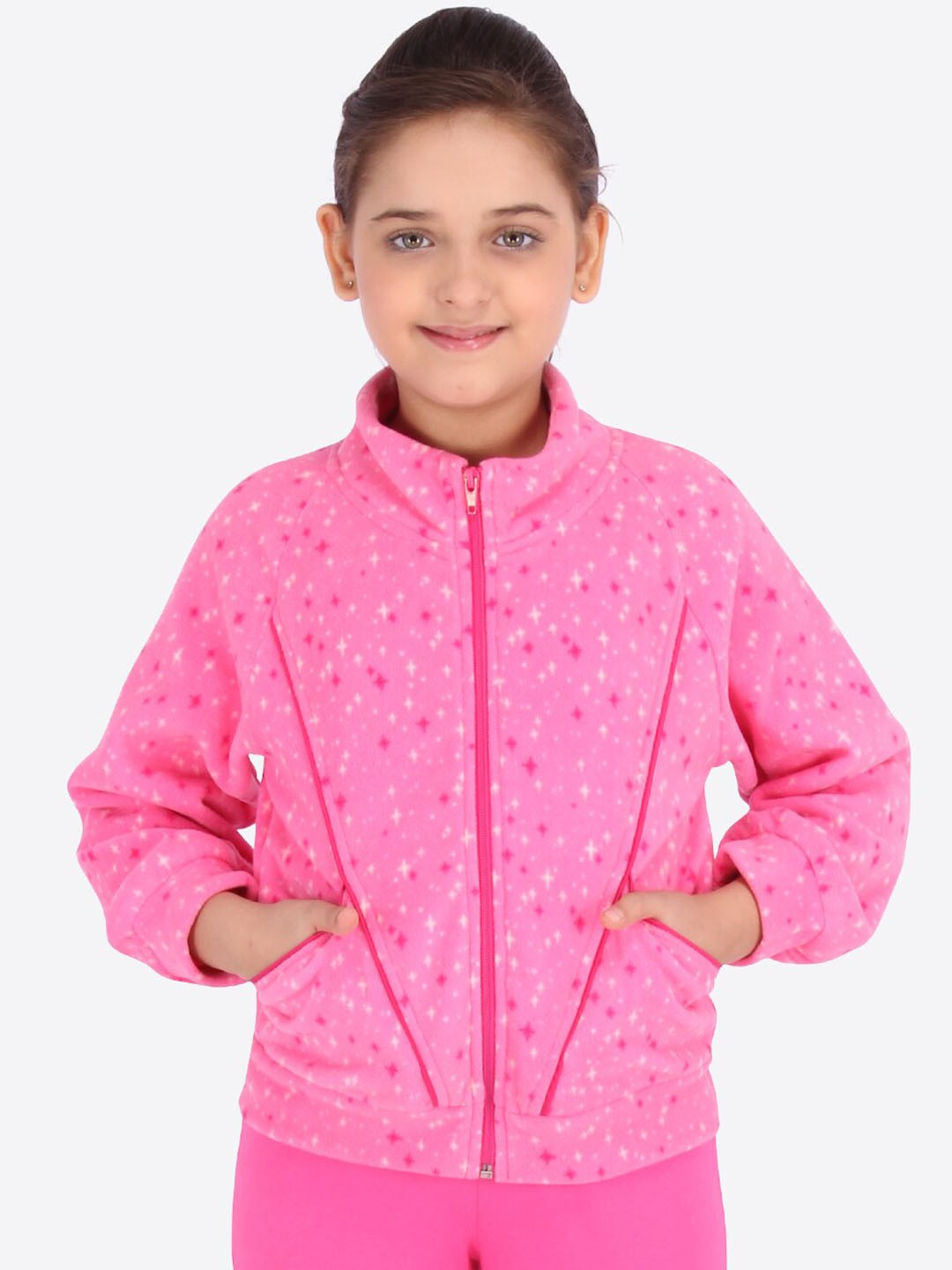 

CUTECUMBER Girls Pink & Pink Printed Sweatshirt