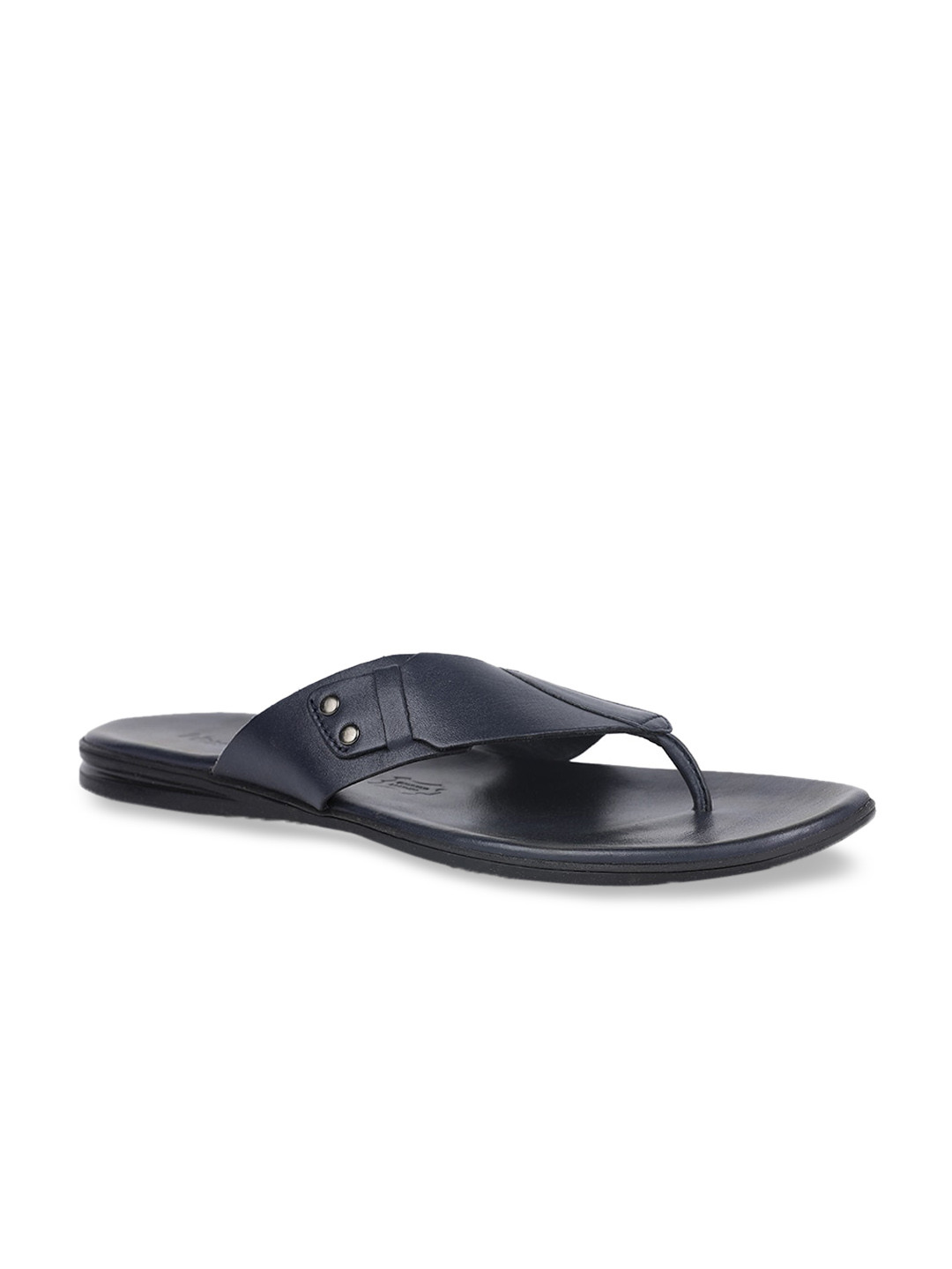 

Hush Puppies Men Navy Blue Solid Leather Comfort Sandals