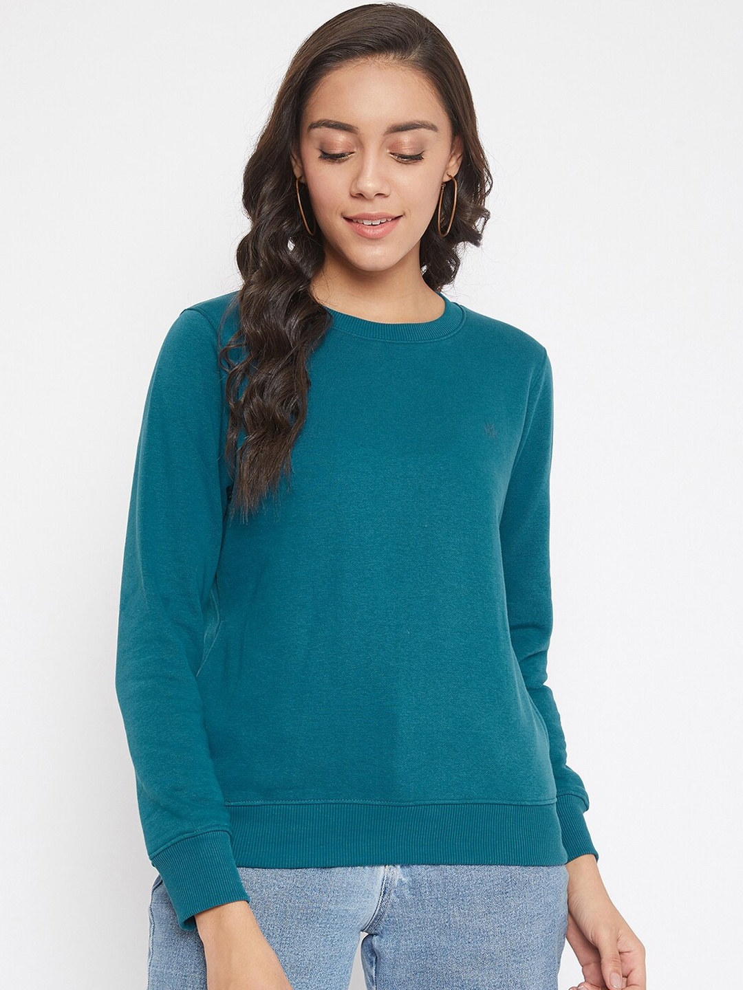 

Crimsoune Club Women Blue Solid Sweatshirt