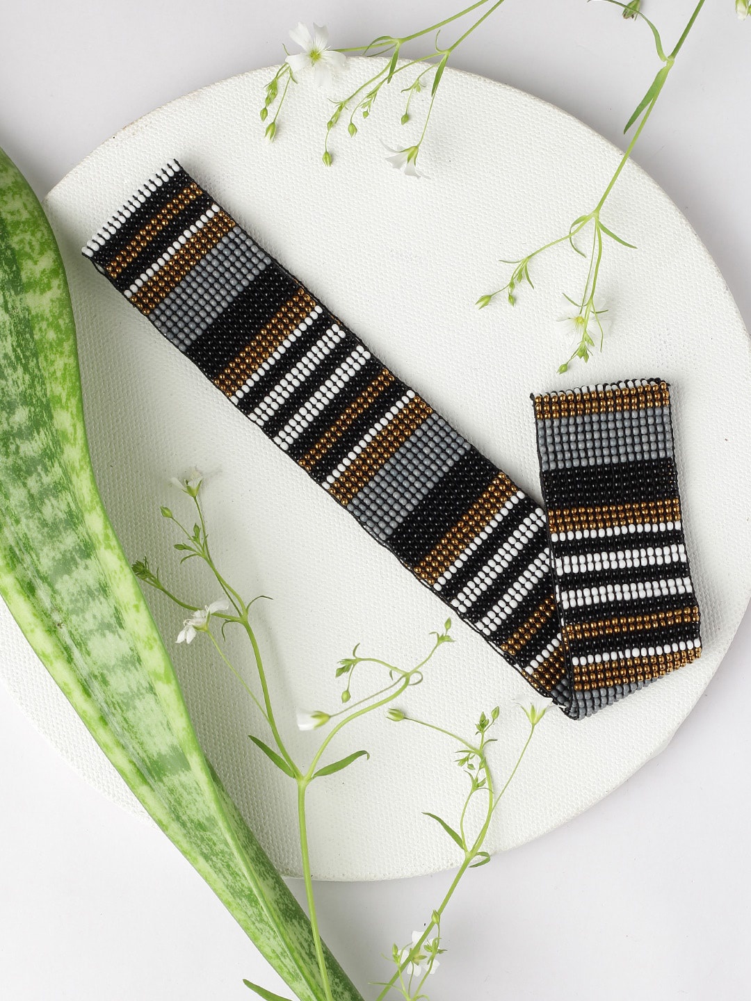 

STREET 9 Women Multicolour Beaded Striped Hairband, Multi