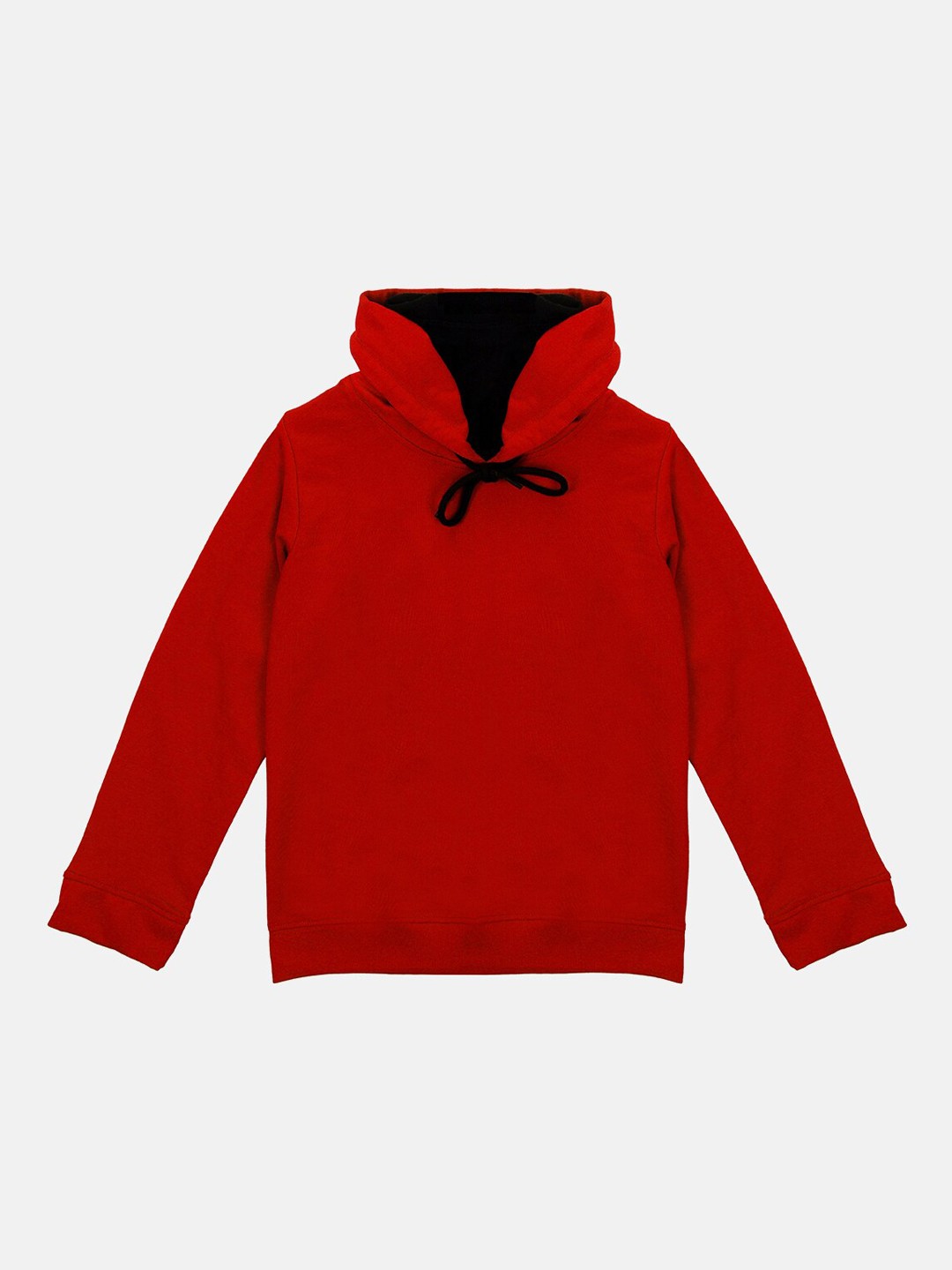 

Wear Your Mind Boys Red Solid Hooded Sweatshirt With Attached Face Covering