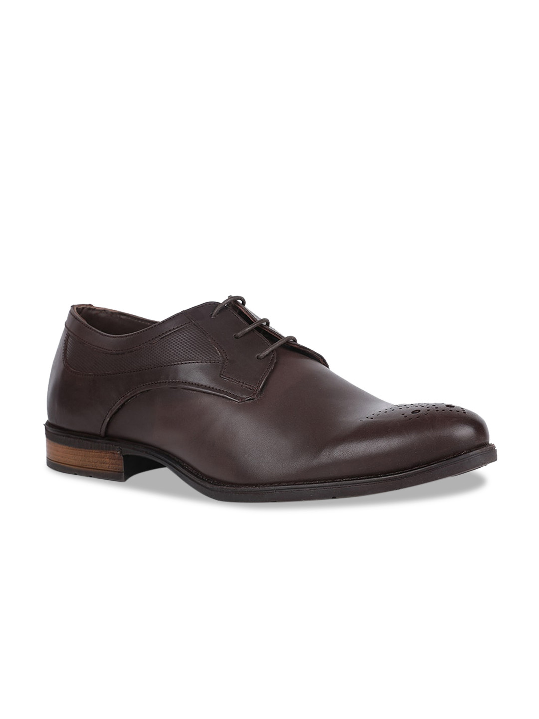 

Bata Men Brown Solid Formal Leather Derbys