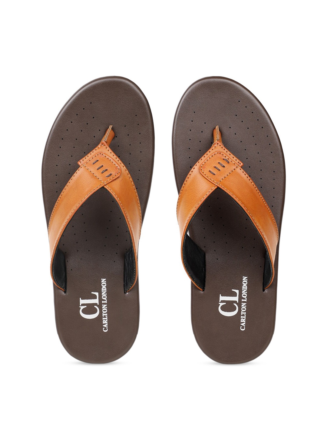 

Carlton London Men Tan Brown Solid Sandals