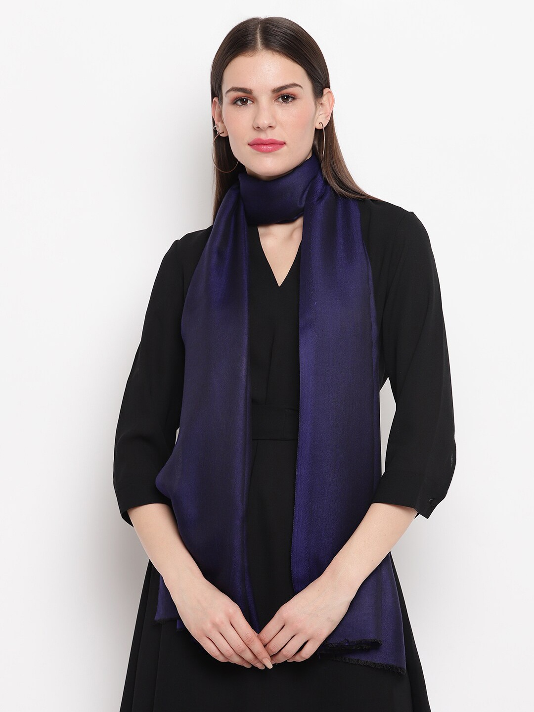 

Tossido Women Purple Solid Two-Toned Reversible Kashmiri Stole