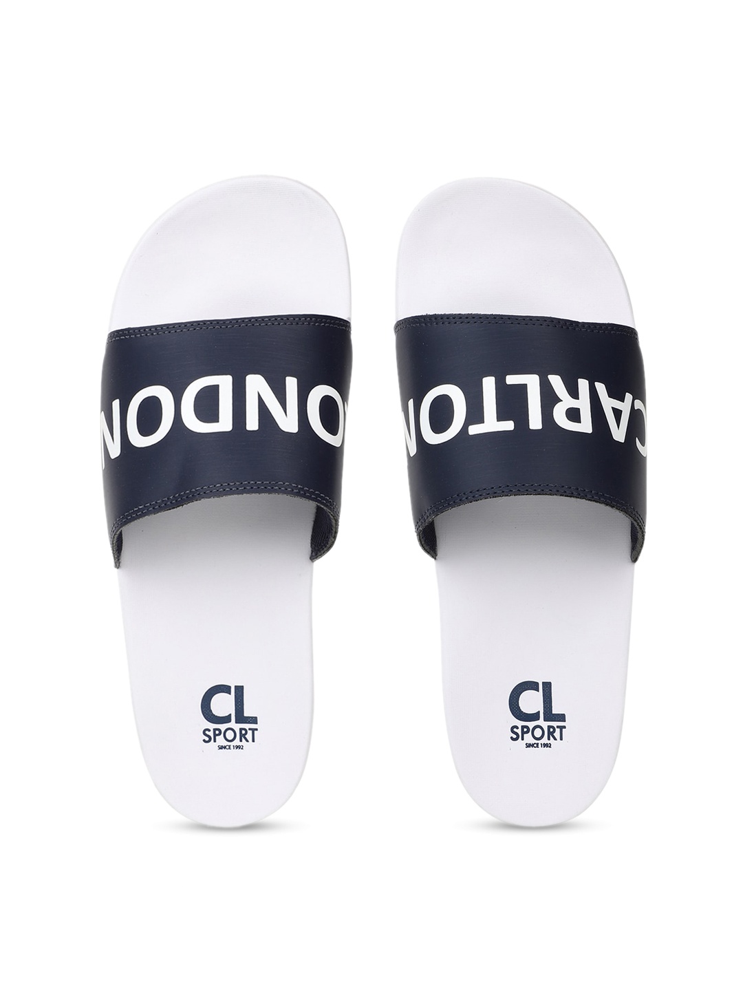 

Carlton London sports Men Navy Blue & White Printed Sliders