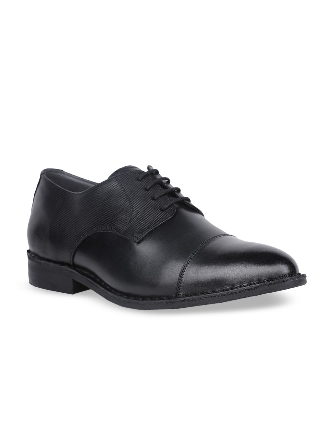 

Bata Men Black Solid Formal Leather Derbys