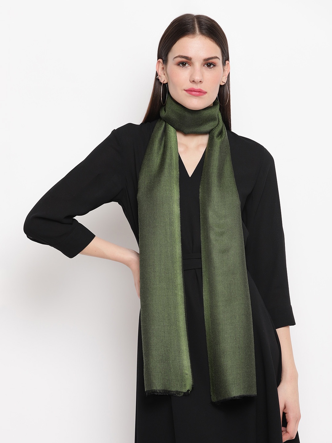

Tossido Women Green Solid Reversible \Kashmiri Stole