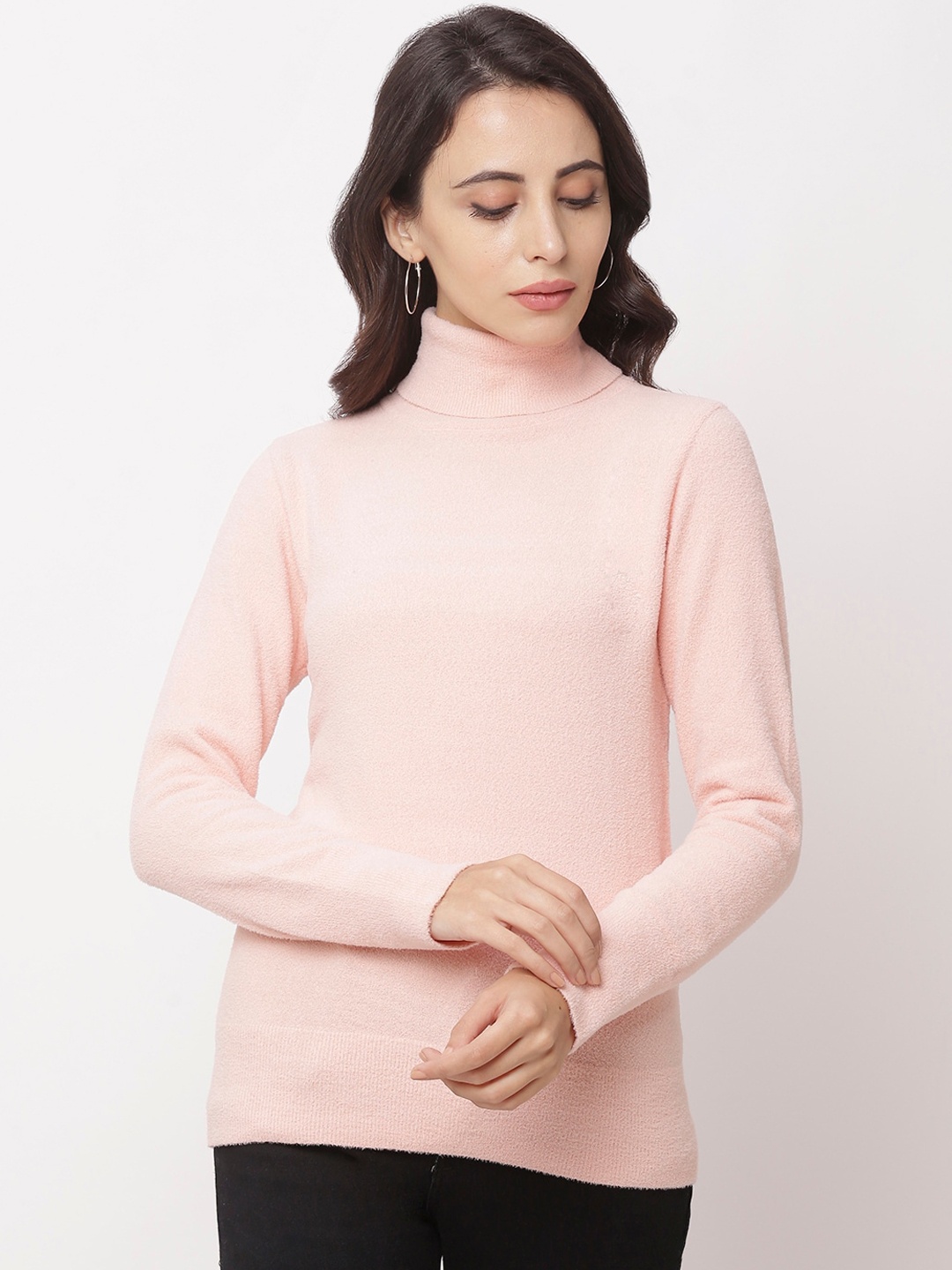 

Globus Women Peach-Coloured Solid Sweatshirt
