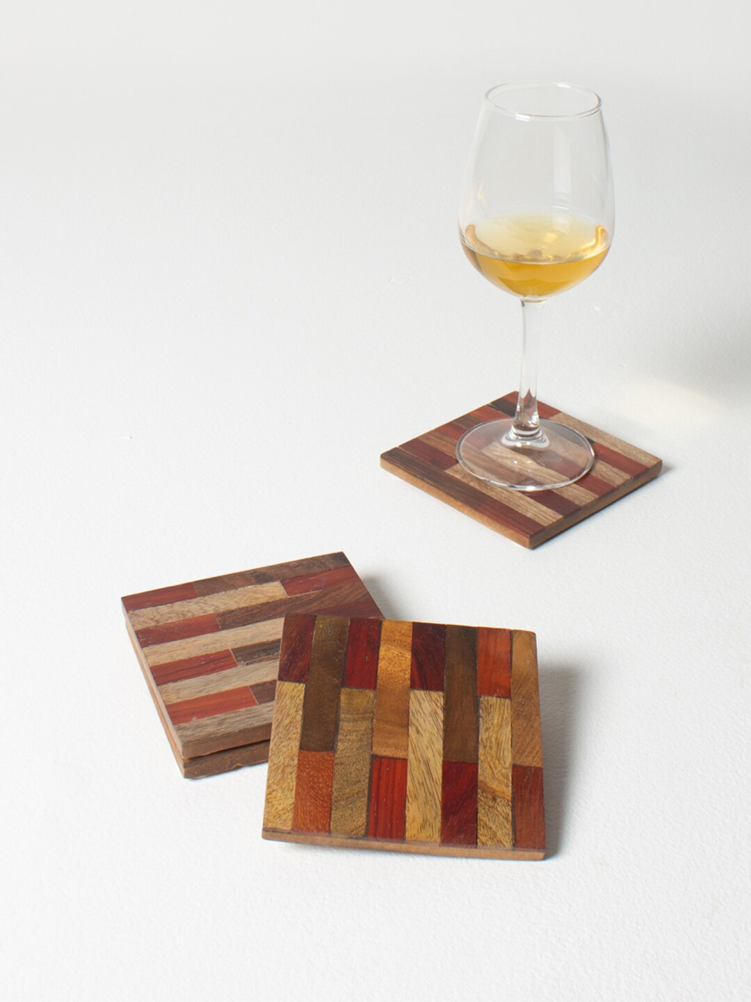 

Casa Decor Multi-Colored Brown Coasters