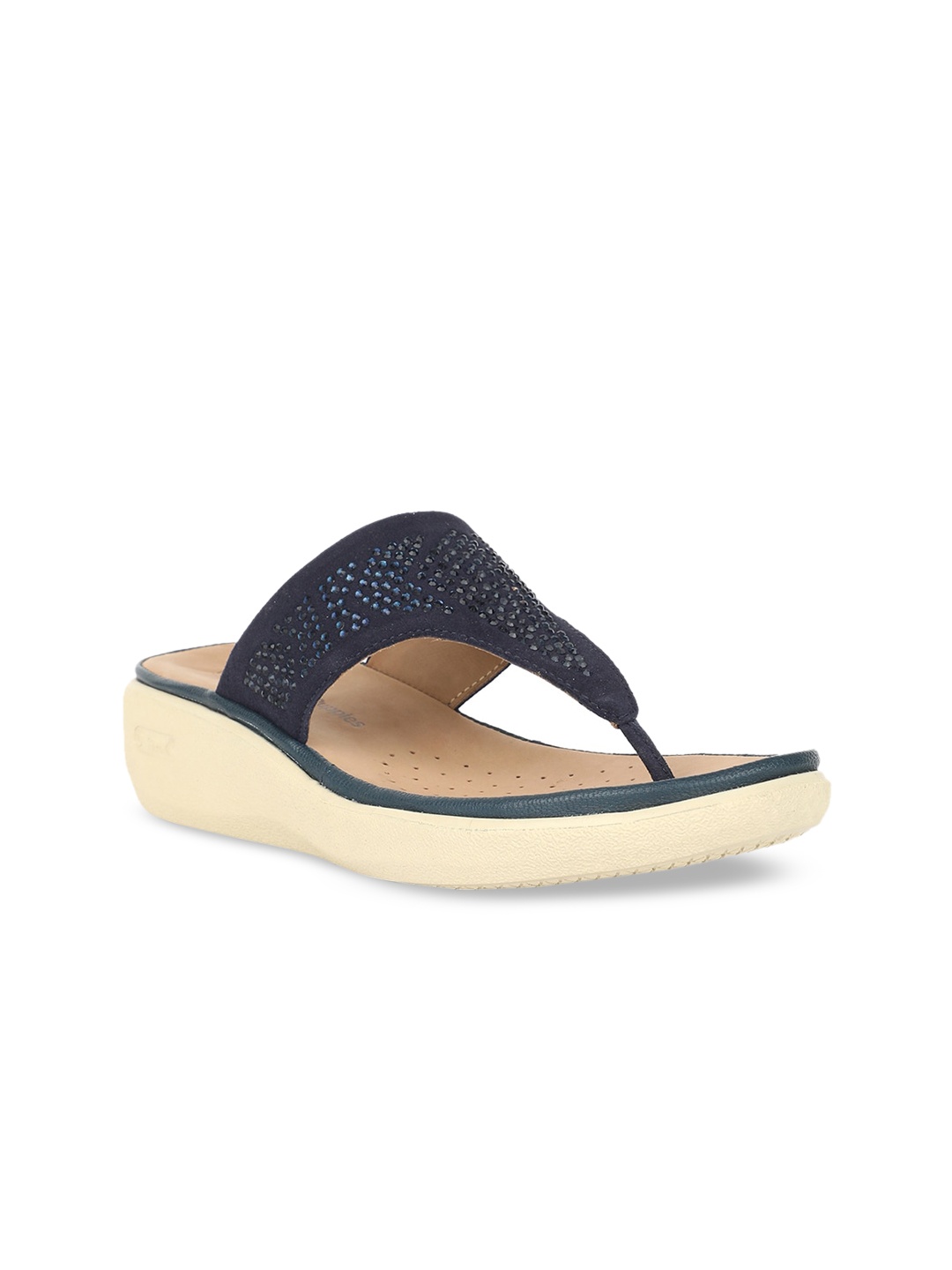 

Hush Puppies Women Blue Embellished Comfort Heels