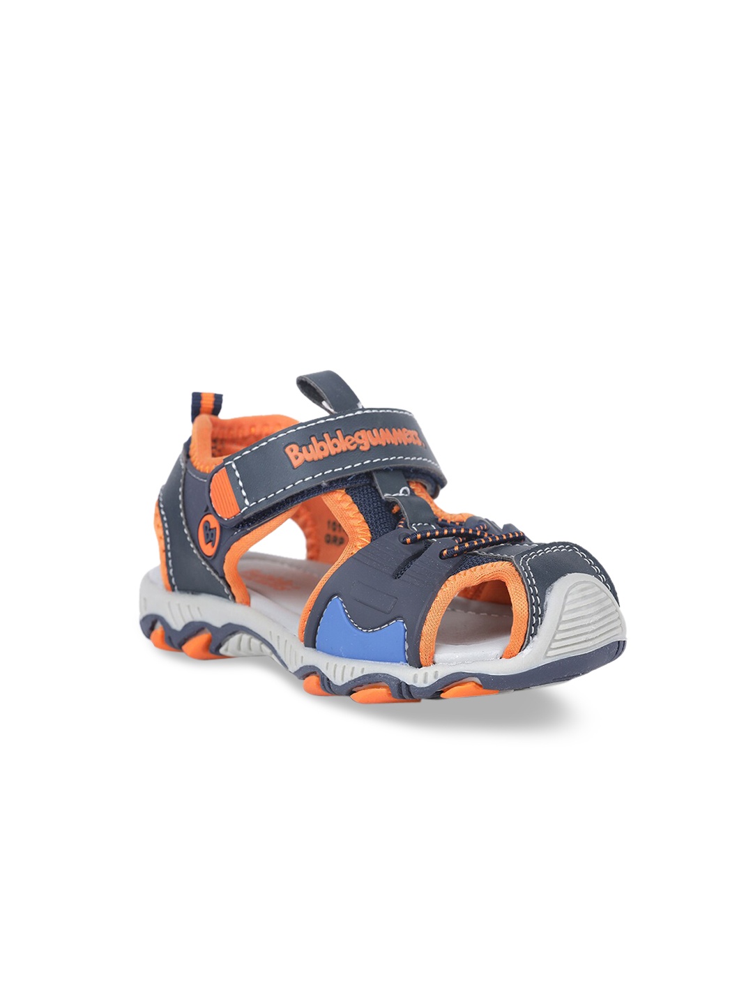

Bubblegummers Boys Navy Blue & Orange Fisherman Sandals