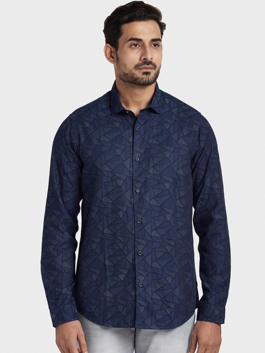 

ColorPlus Men Navy Blue Regular Fit Printed Casual Shirt