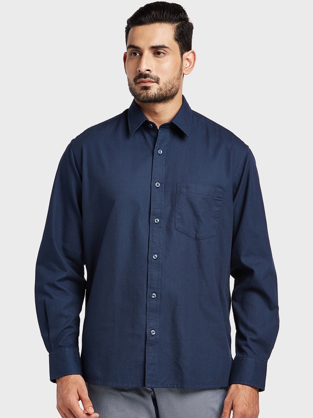 

ColorPlus Men Blue Regular Fit Solid Casual Shirt