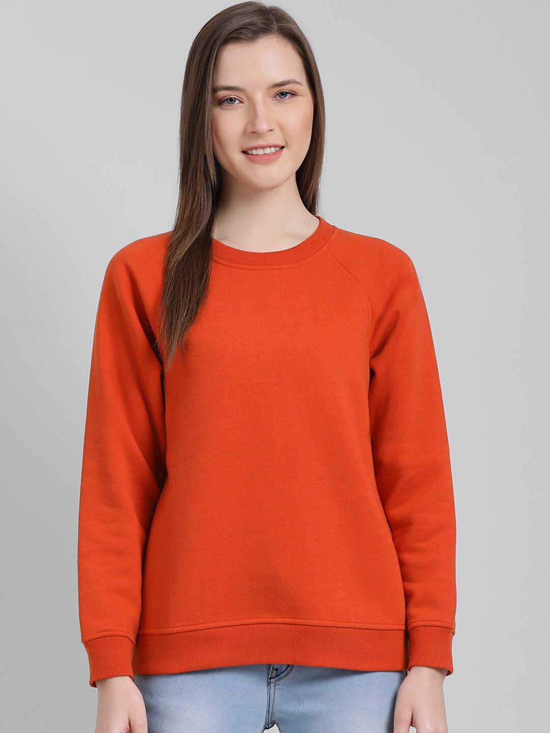 

Zink London Women Orange Solid Sweatshirt