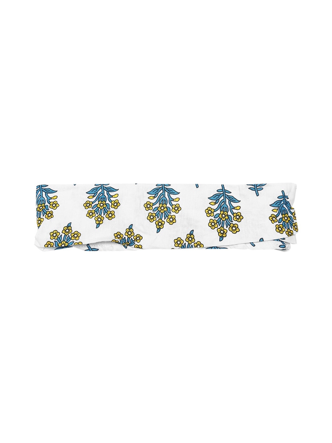 

Aditi Wasan Women White & Blue Floral print Headband