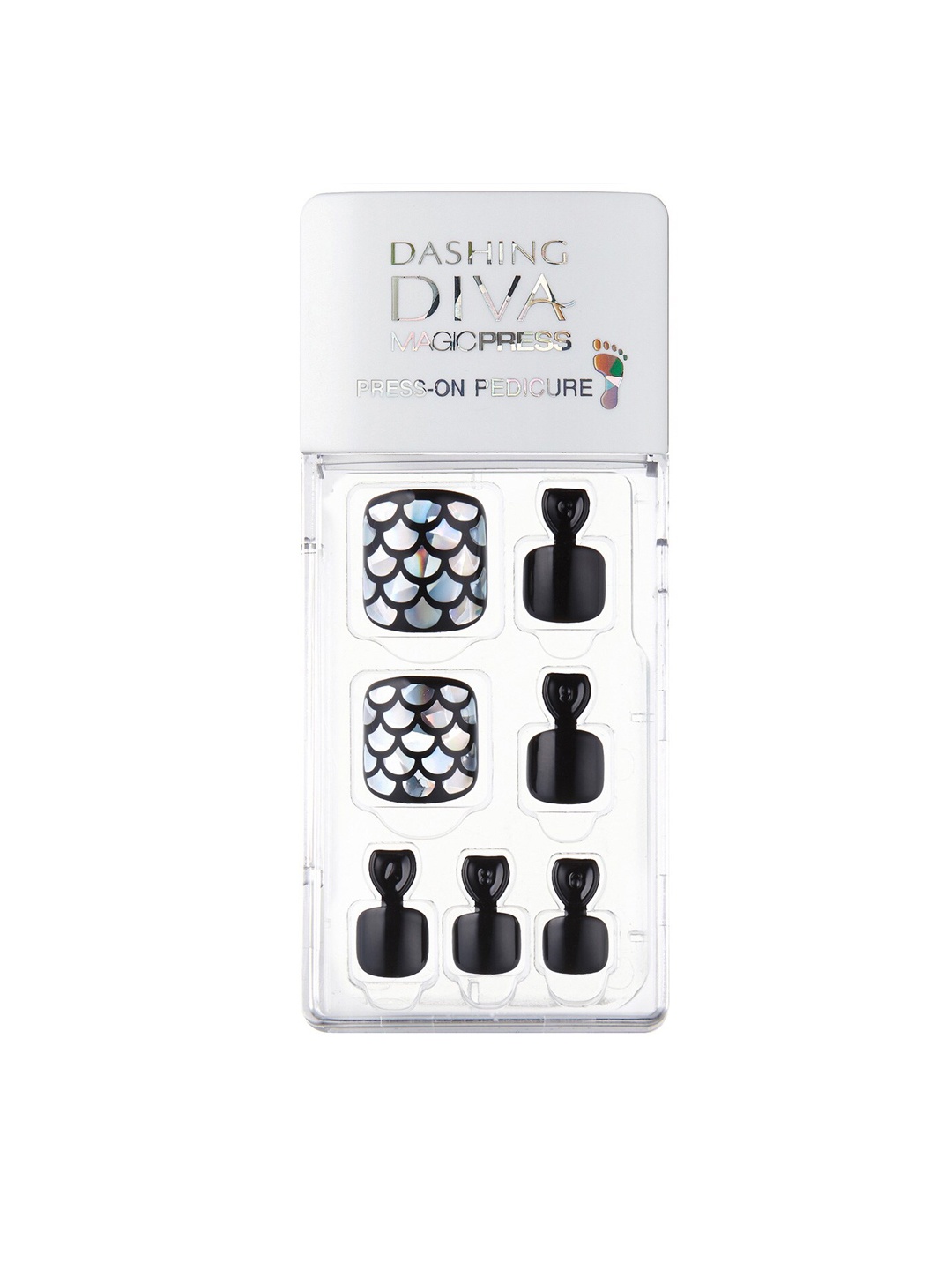 

Dashing Diva Women Black Magicpress Mermaid Dress Pedicure Artificial Nails