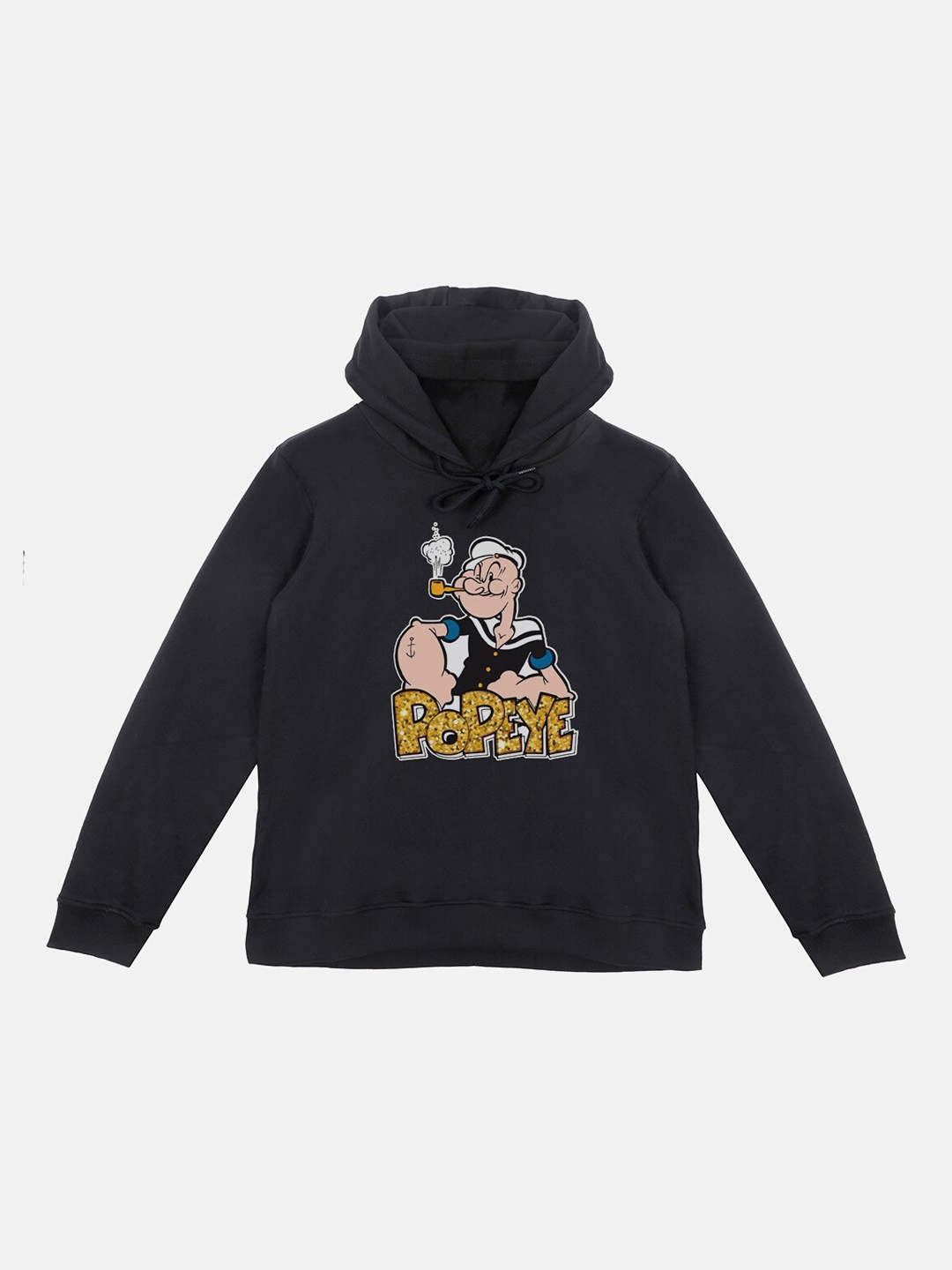 

Popeye Boys Black Popeye Printed Hooded Sweatshirt With Attached Face Covering