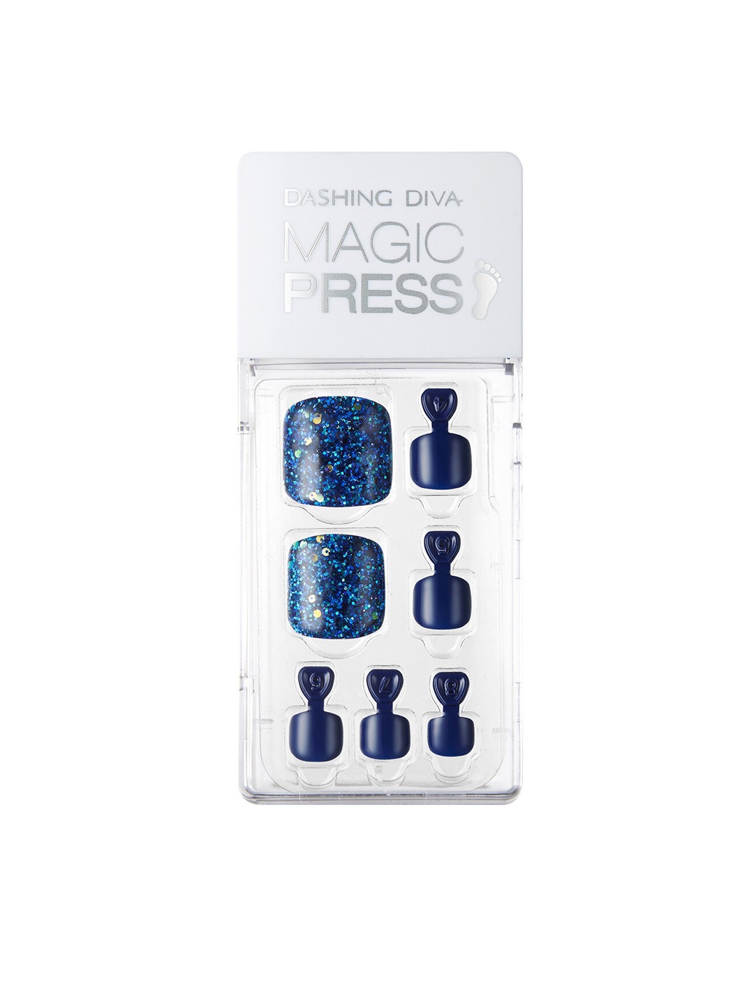 

Dashing Diva MAGICPRESS Navy Prism Artificial Nails, Blue