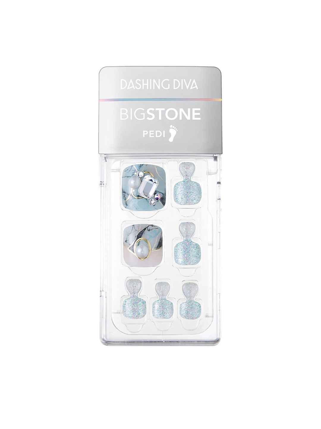 

Dashing Diva Women Blue Magicpress Garden Bloom Gel Artificial Nails
