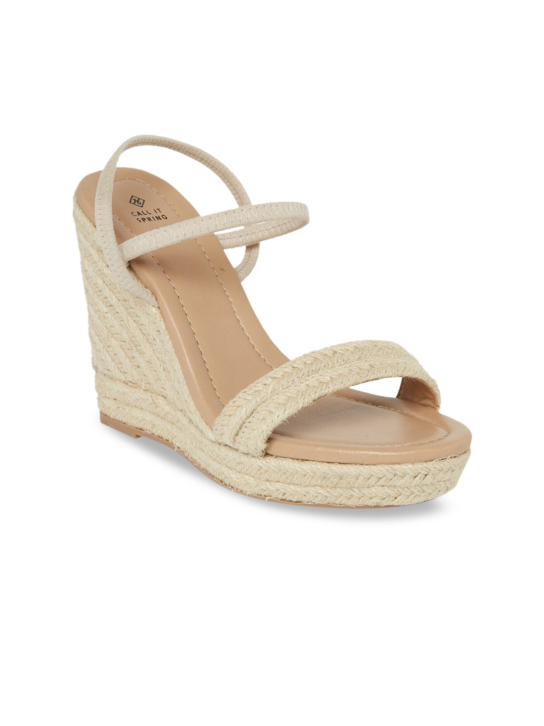 

Call It Spring Women Beige Woven Design Wedges