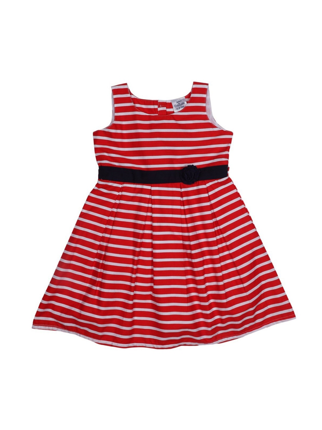 

Doodle Girls Red Striped Fit and Flare Dress