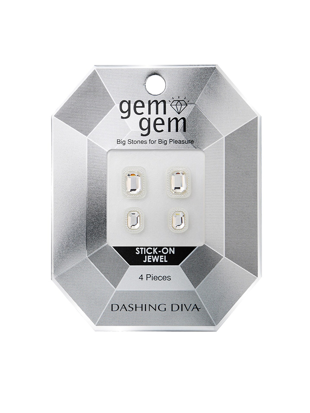 

Dashing Diva Women Gem Gem Opal Stone Jewel Artificial Nails, Silver