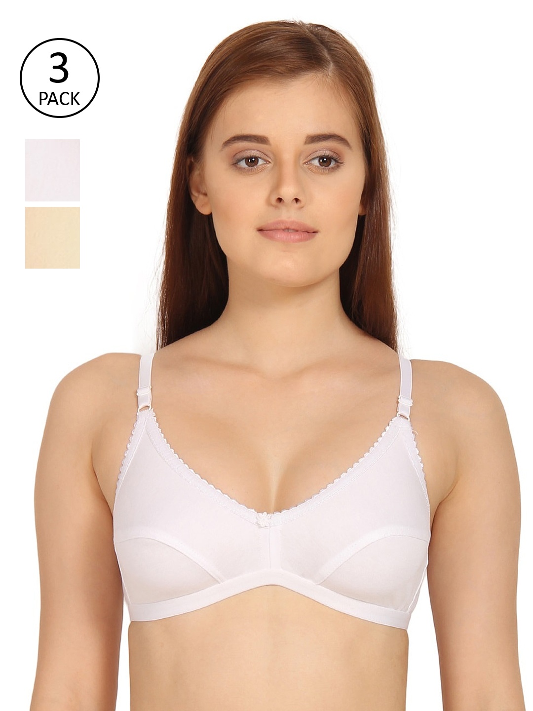 

Innocence Pack Of 3 Non-Wired Non-Padded Everyday Bras BBAPLIN90248, White