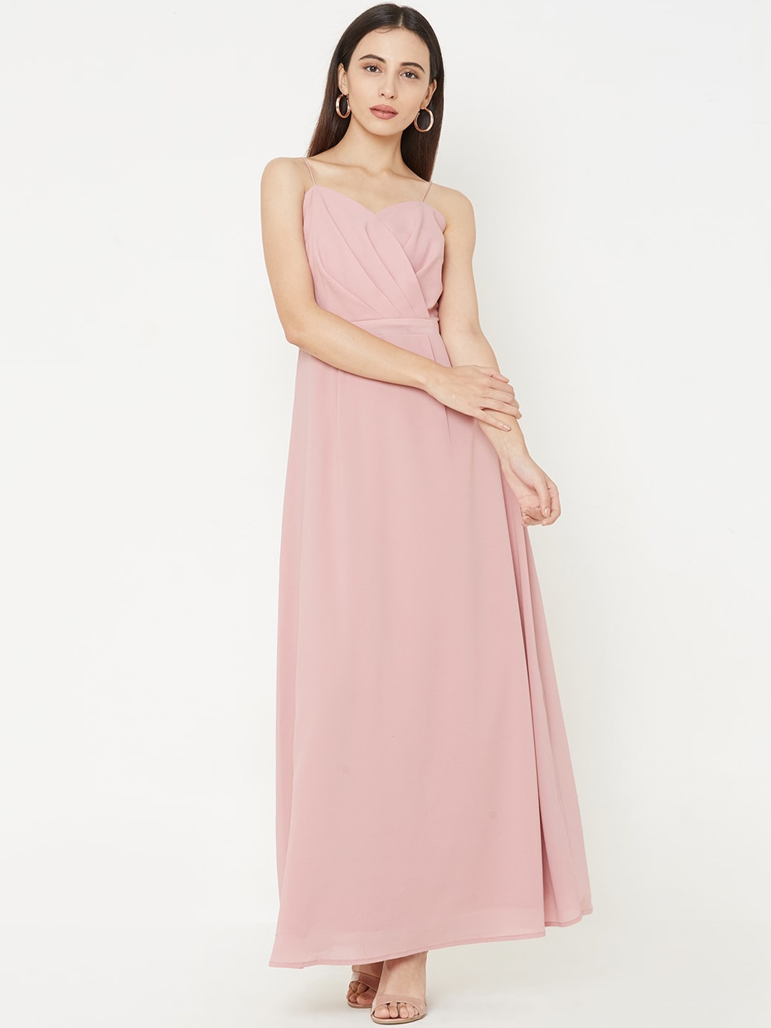 

MISH Women Pink Solid Maxi Dress