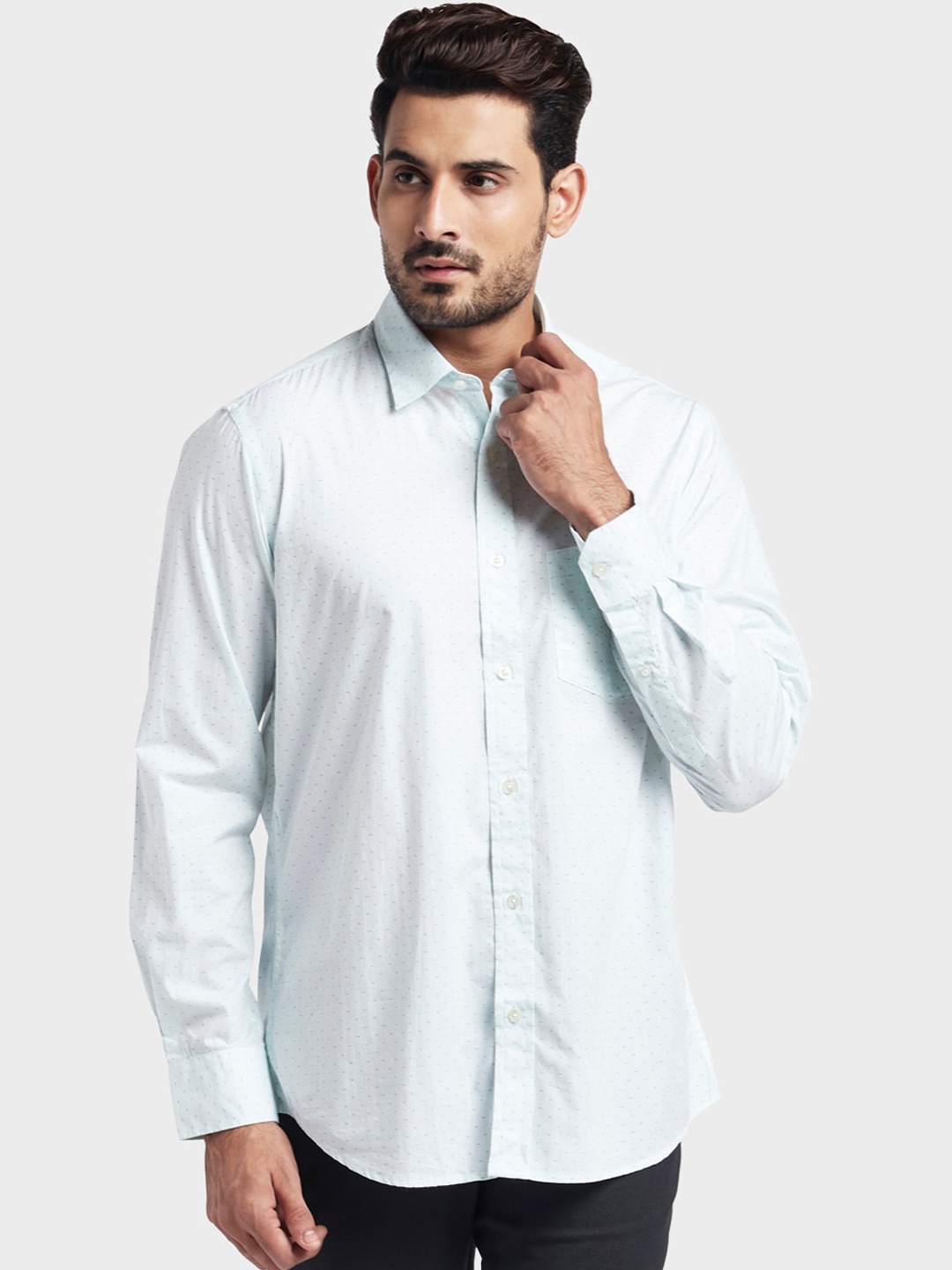 

ColorPlus Men Blue Slim Fit Printed Casual Shirt