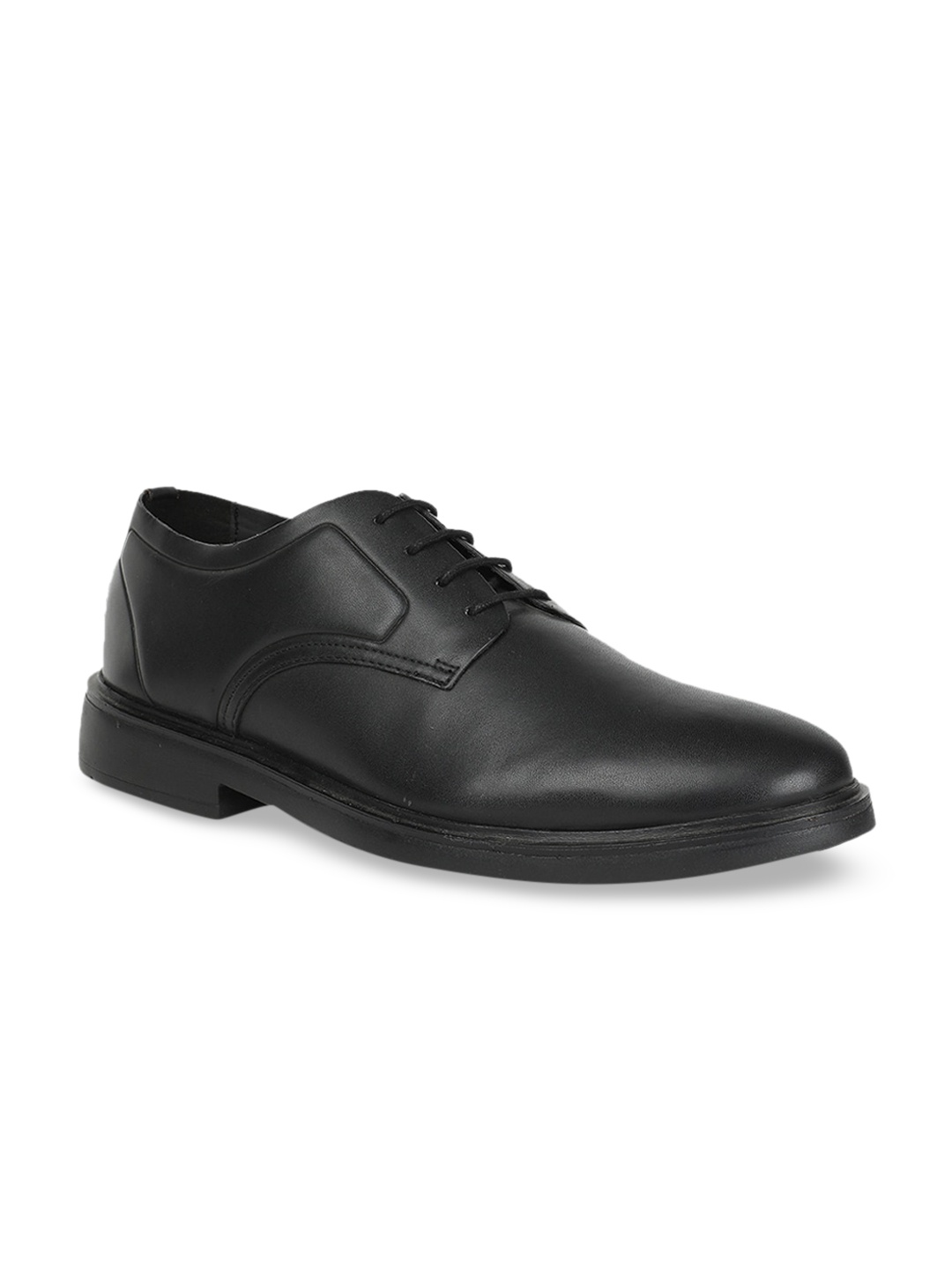 

Bata Men Black Solid Formal Leather Derbys