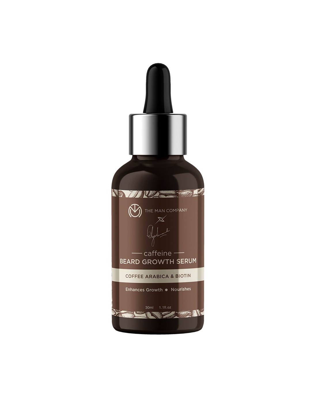 

THE MAN COMPANY Caffeine Beard Growth Serum With Coffee Arabica & Biotin Hair Oil 30 ml, Coffee brown