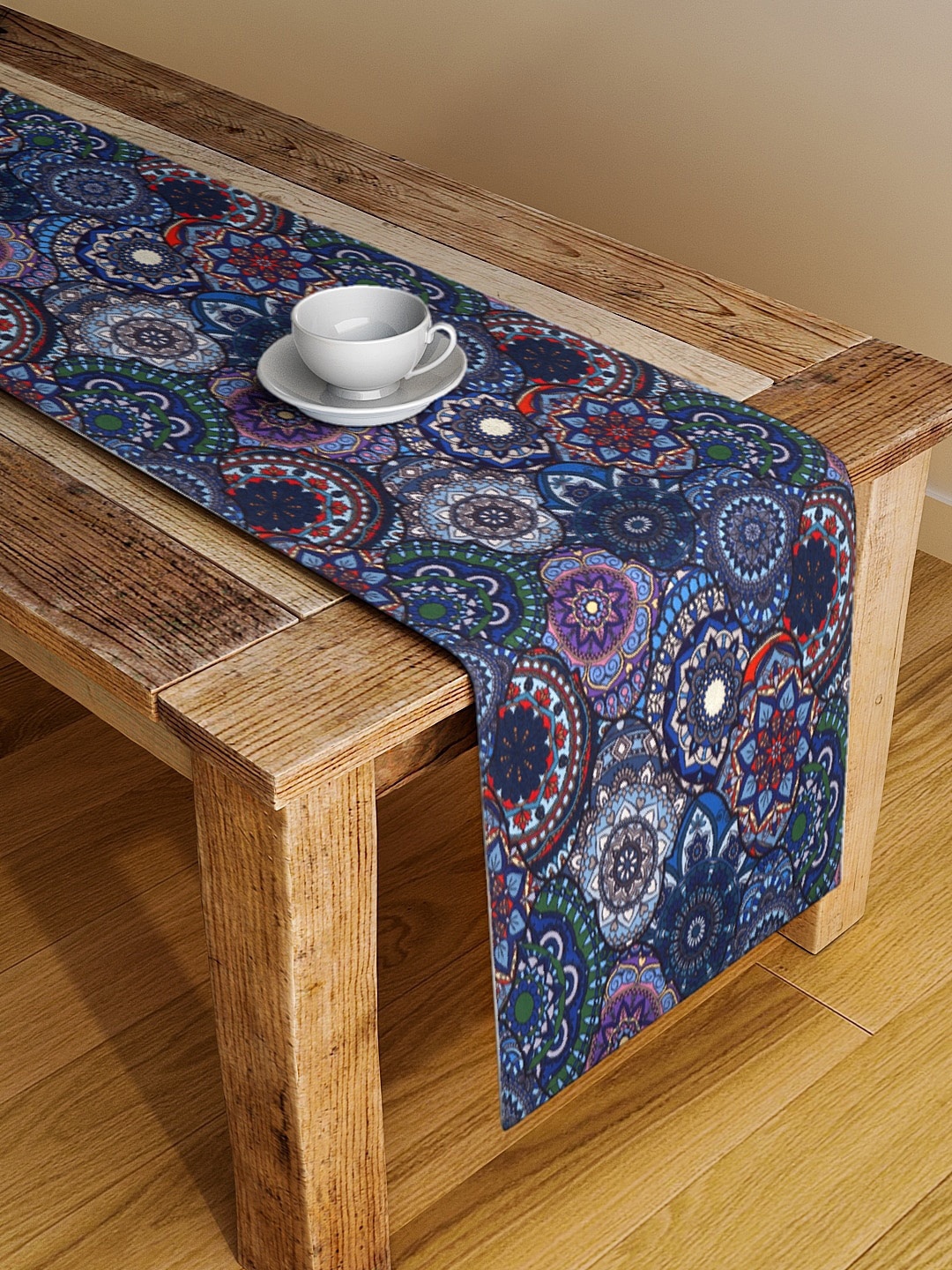

Alina decor Blue & Green Ethnic Motif Printed Table Runner