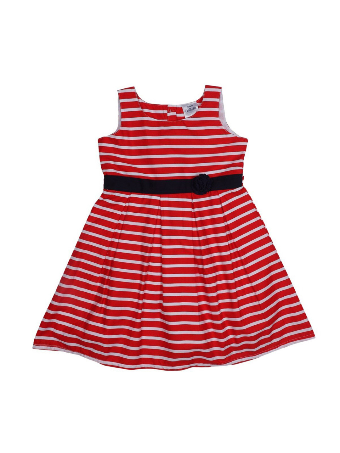 

Doodle Girls Red Striped Fit and Flare Dress