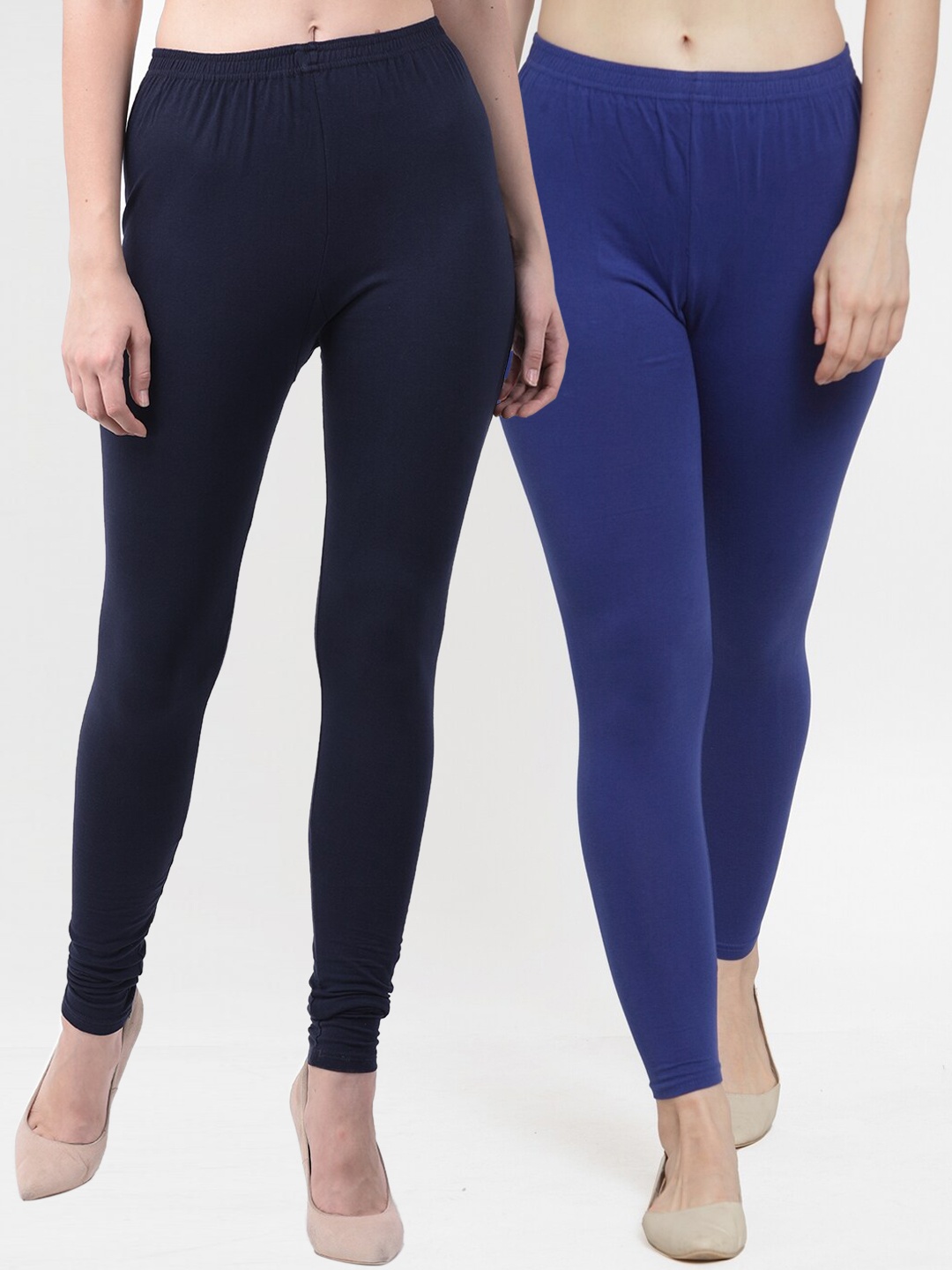 

GRACIT Women Pack of 2 Solid Leggings, Blue