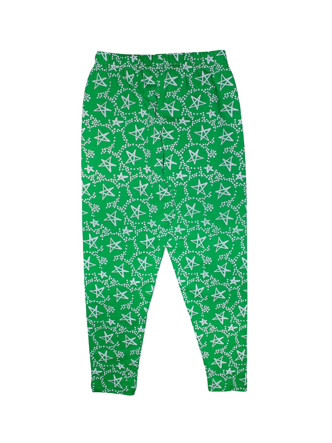 

KiddoPanti Girls Green & Grey Printed Ankle-Length Leggings