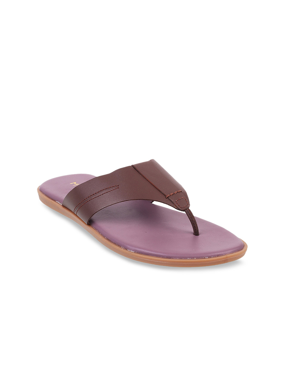 

Mochi Men Brown Solid Comfort Sandals