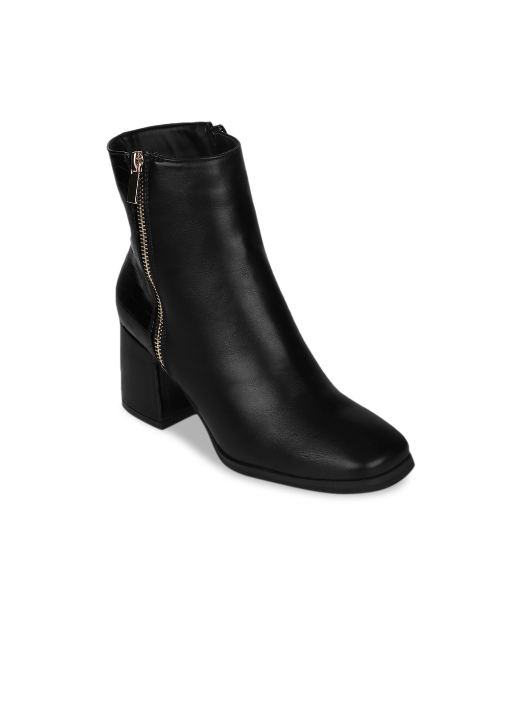 

Truffle Collection Women Black Solid Heeled Boots