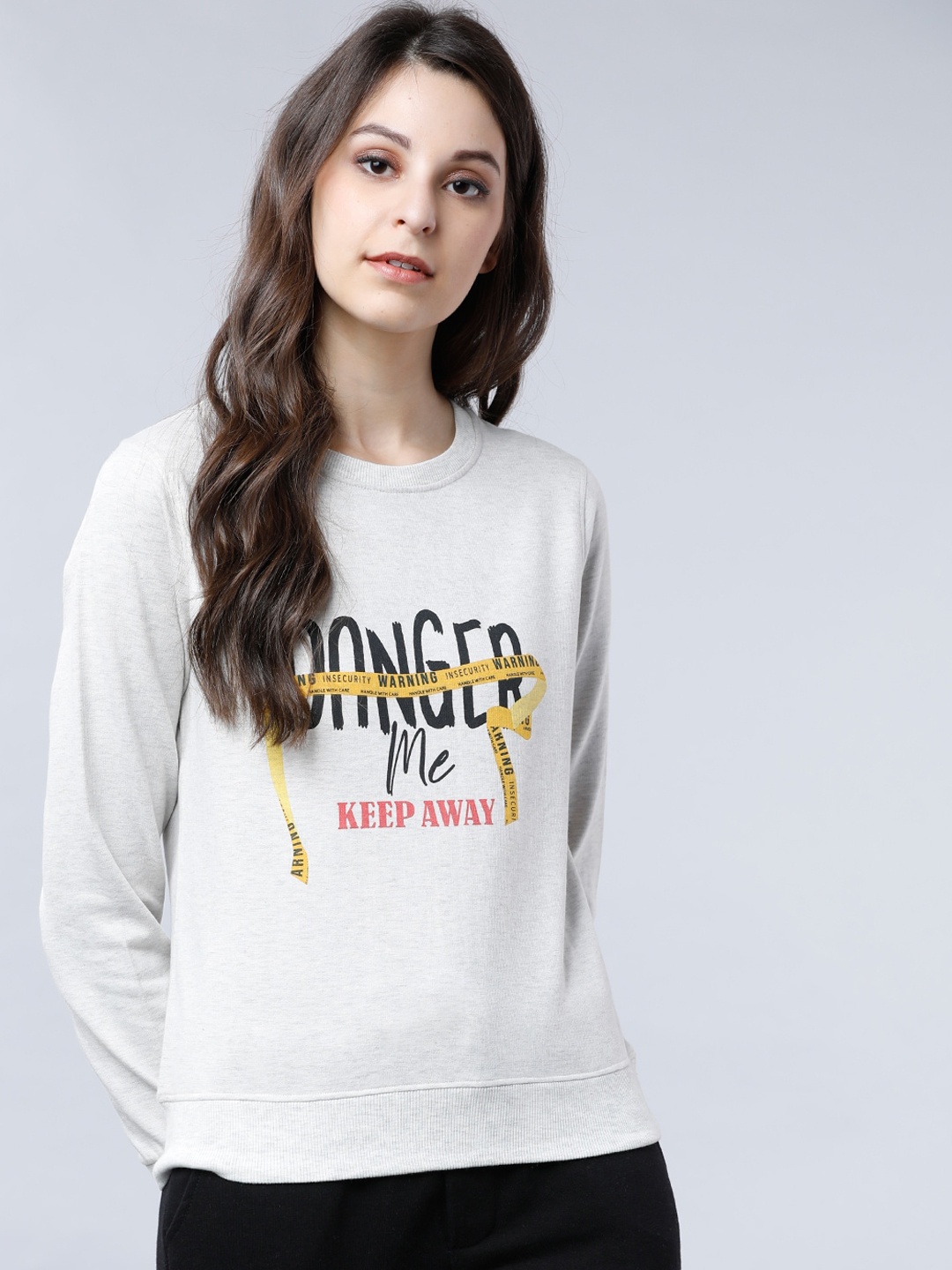 

Tokyo Talkies Women Grey Printed Sweatshirt