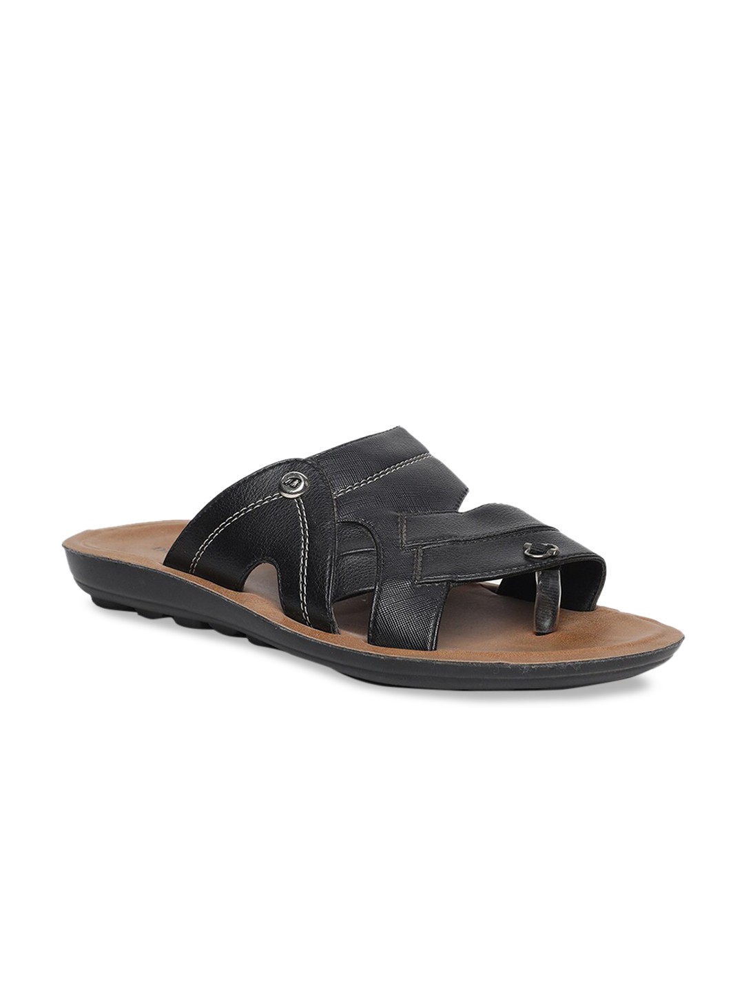 

Bata Men Black & Brown Comfort Sandals