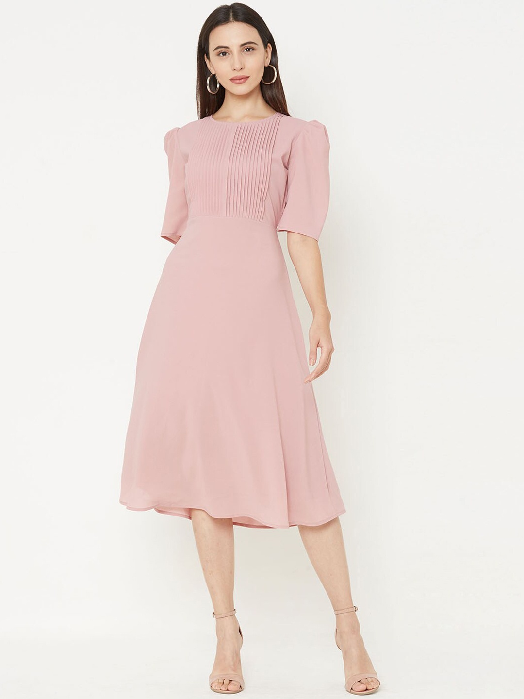 

MISH Women Rose Solid Fit and Flare Dress