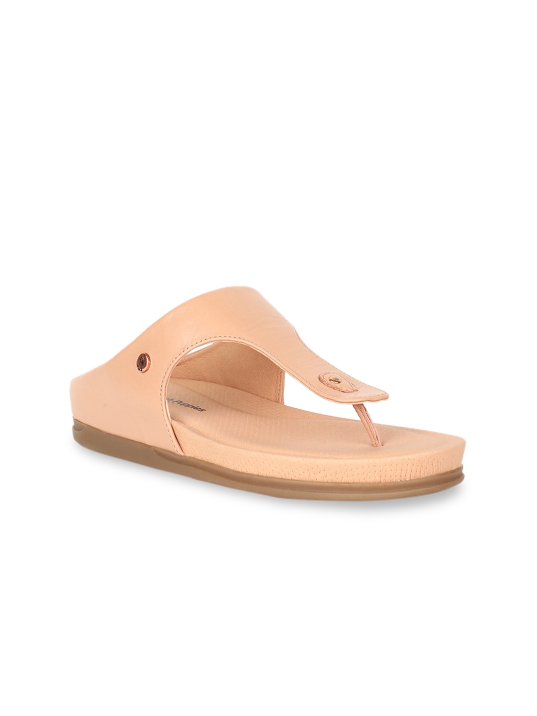 

Hush Puppies Women Beige Solid Leather Open Toe Flats, Peach