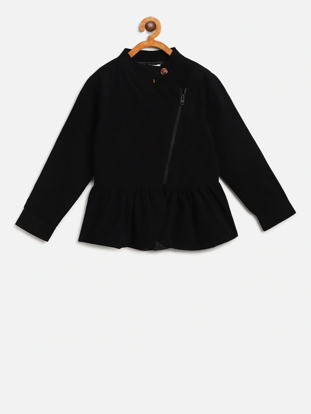 

Cherry Crumble Girls Black Solid Tailored Jacket