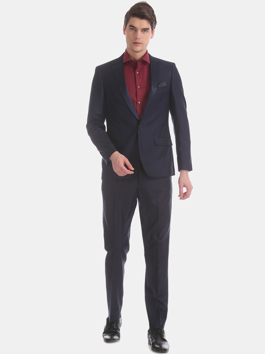 

Arrow Men Navy Blue Solid Single-Breasted Formal Suit
