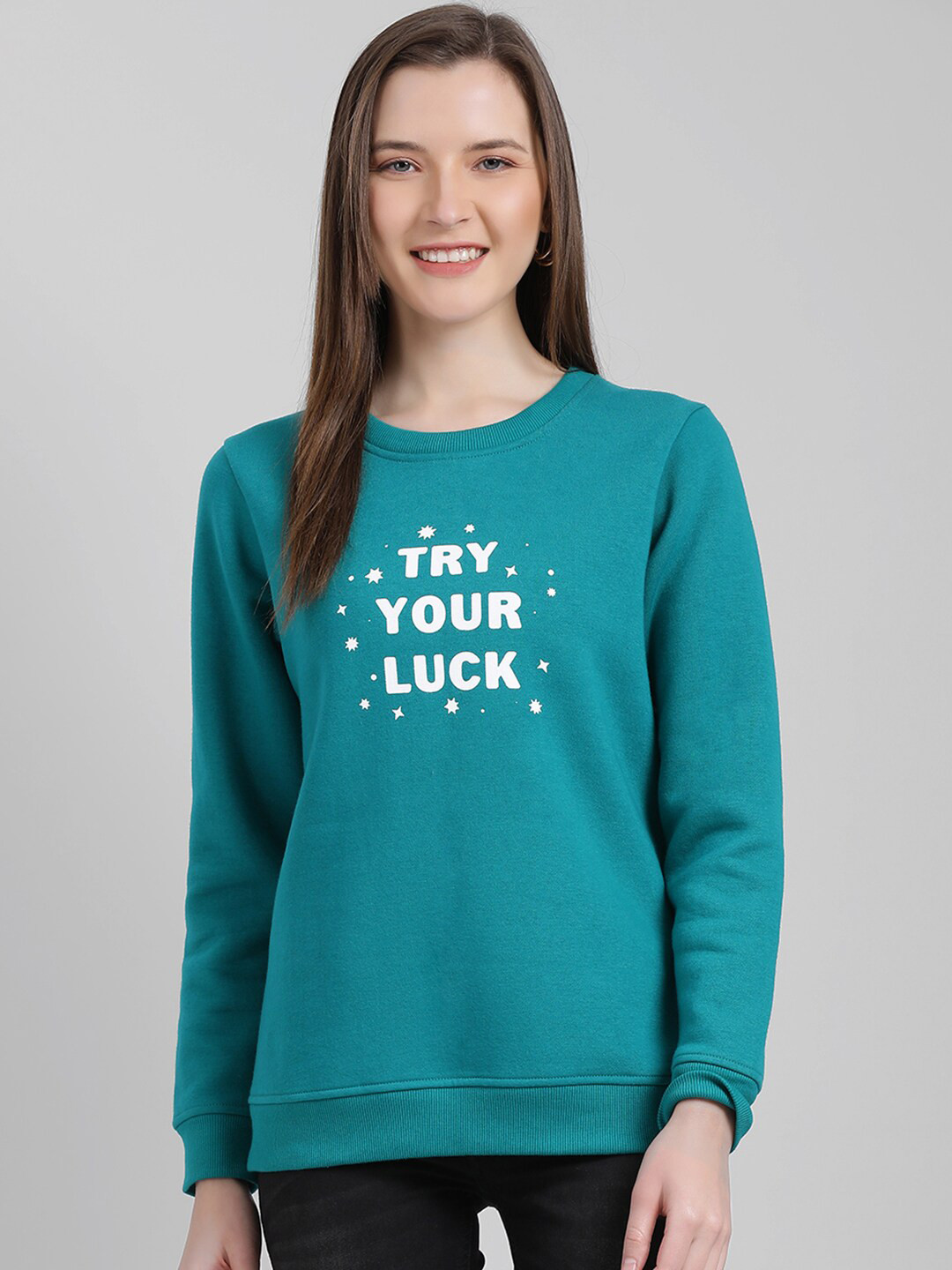 

Zink London Women Green Printed Sweatshirt