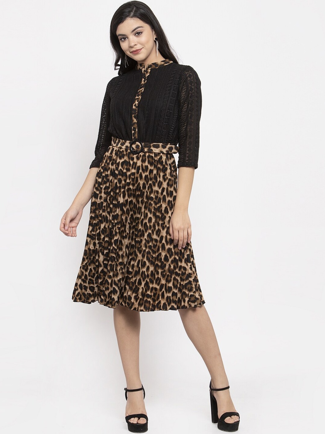

KASSUALLY Women Beige Printed Sheath Dress